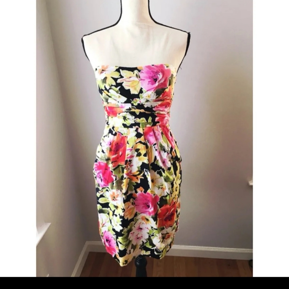 NWT Snap Black Fusia Strapless Sun Dress Size L
